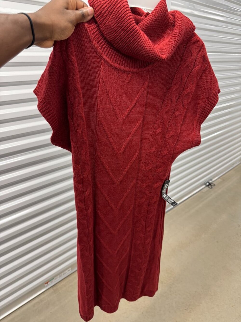 New York & Company red cable knit sweater dress in size XS